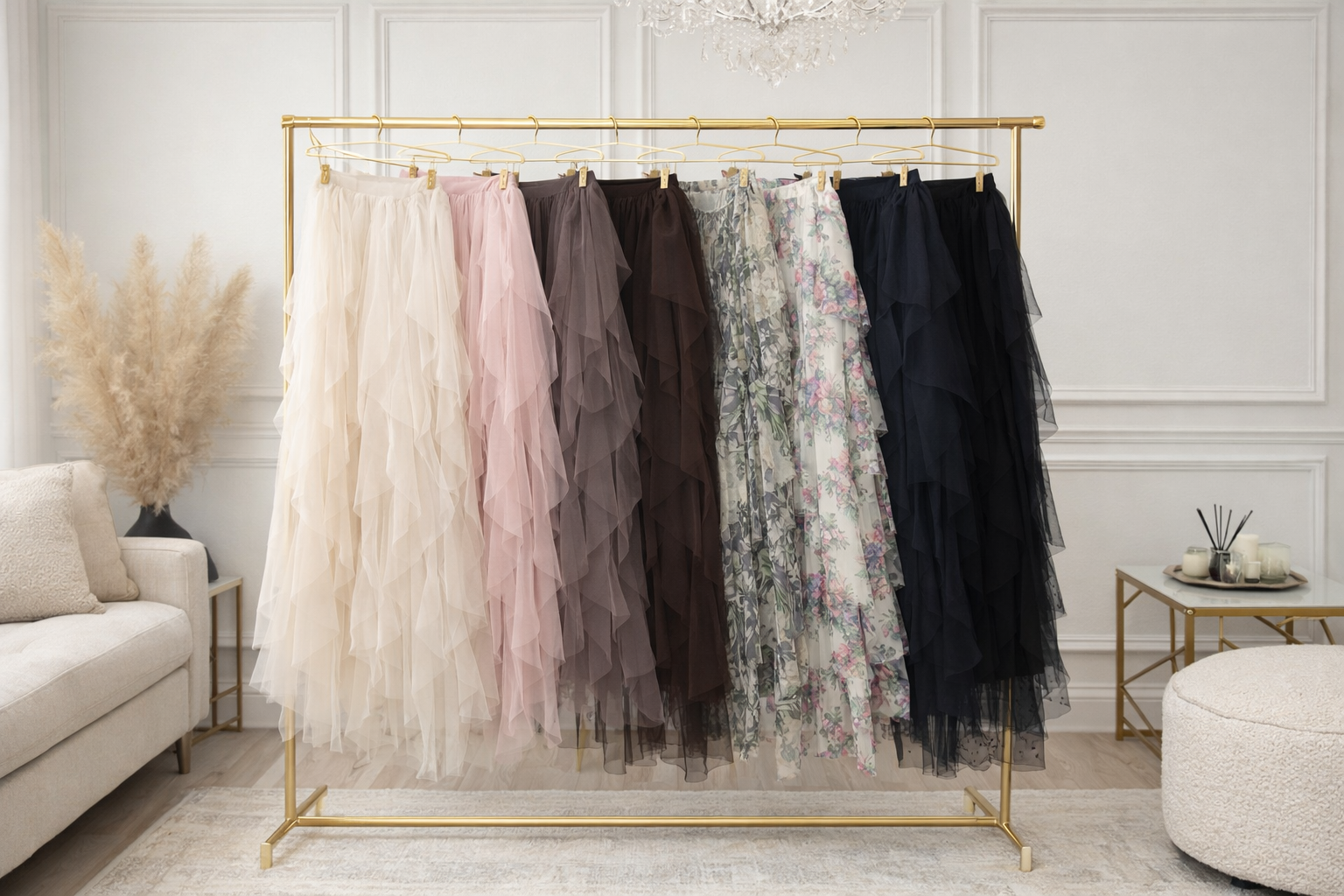 Lyla Layered Tulle Mesh Floral Skirt  8–18