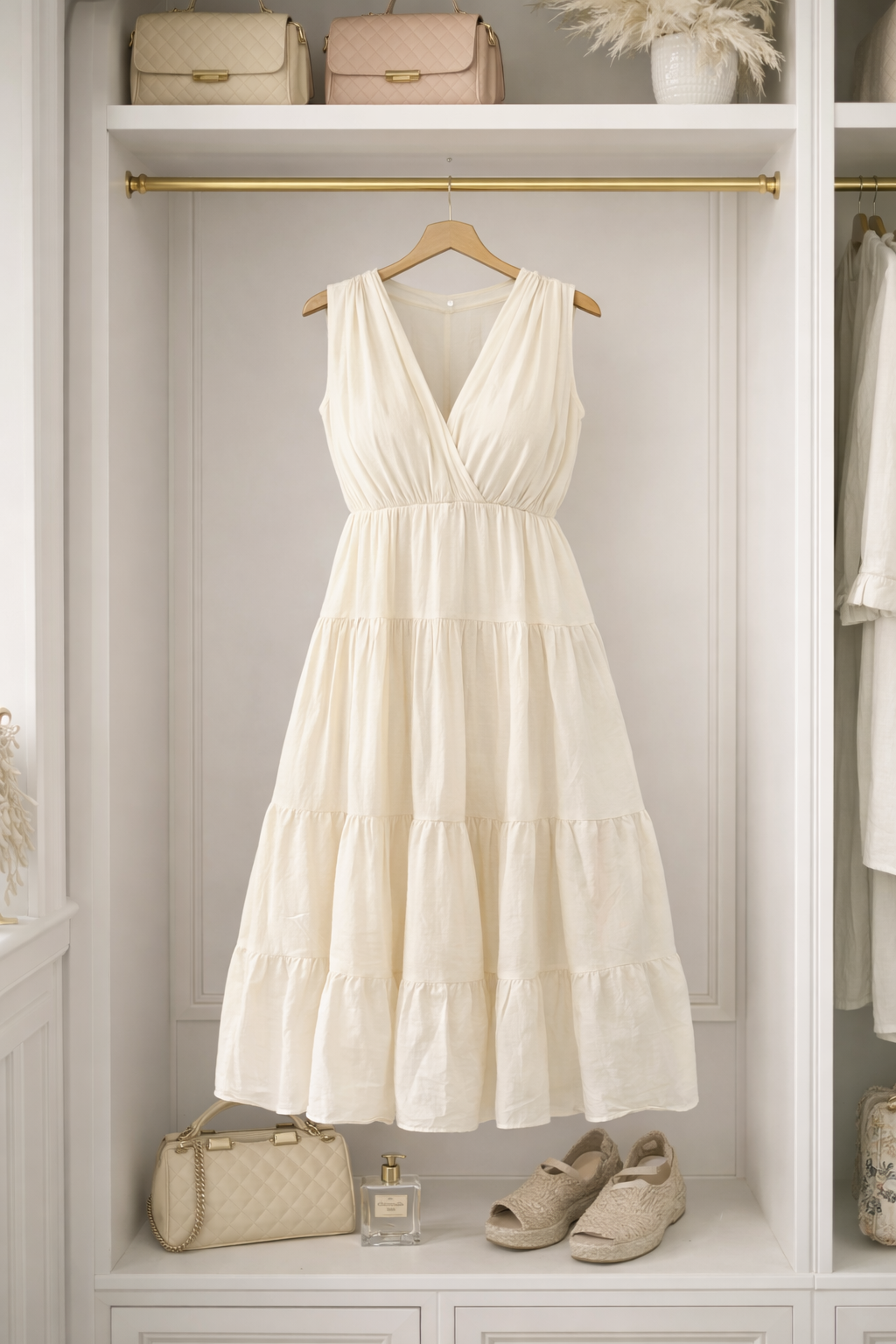 Calla Tiered Cotton Midi  Dress 8–18 No Returns on Sale Items