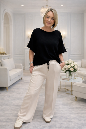 Alexandria Wide Straight Leg Trousers 8-18 Sand