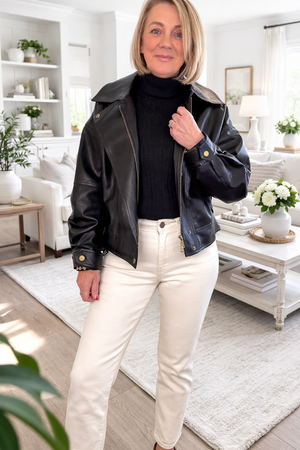 Frankie Faux Leather Jacket Black