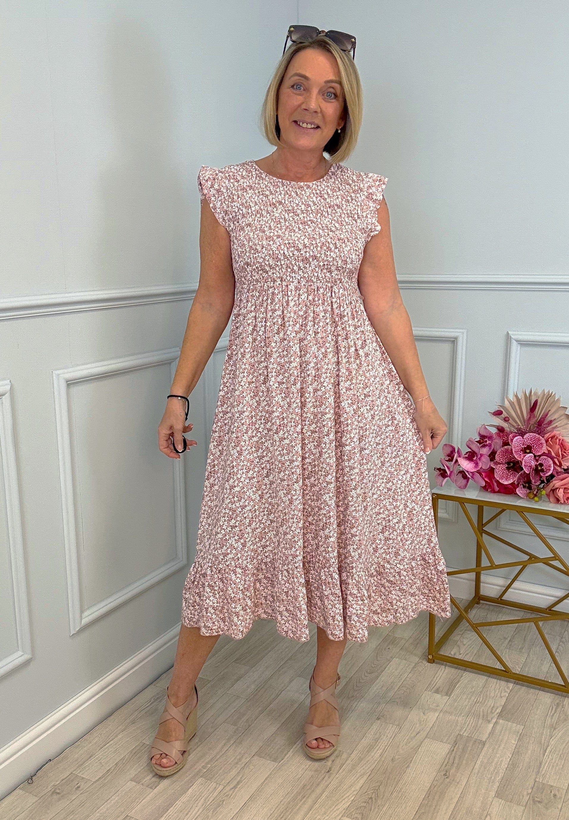 Irina Ditsy Print Midi Dress 8-16 - Susie's Boutique
