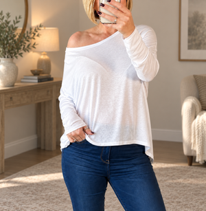 Hallie Scoop Hem Sleeved Top 8-20 more colours