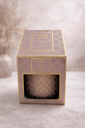 Diamond Cut Pink Candle - Pomegranate Noir