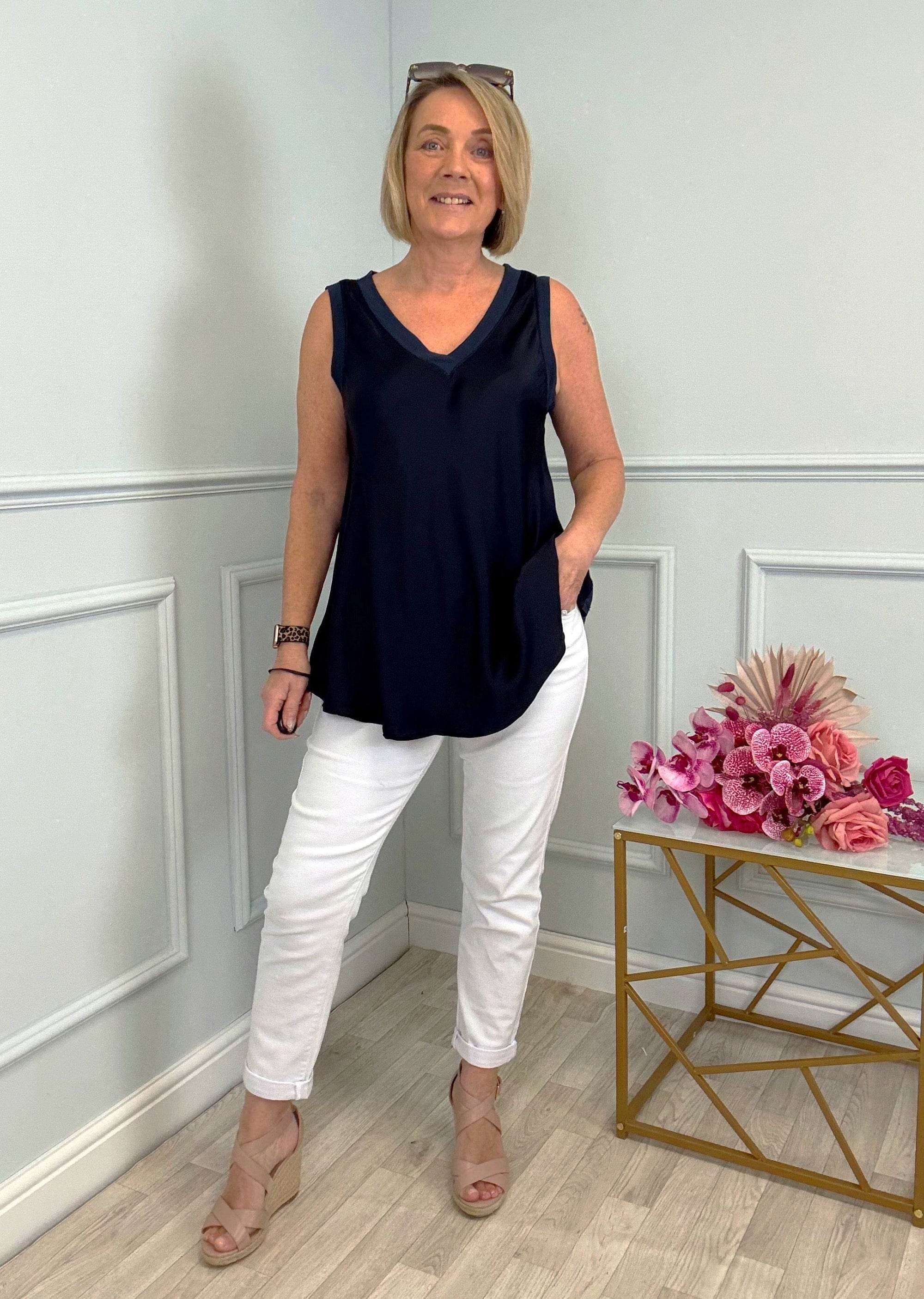 Elsa Satin Front Swing Vest 10-18 NO RETURNS ON SALE ITEMS - Susie's Boutique