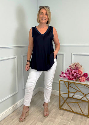 Elsa Satin Front Swing Vest 10-18 NO RETURNS ON SALE ITEMS - Susie's Boutique