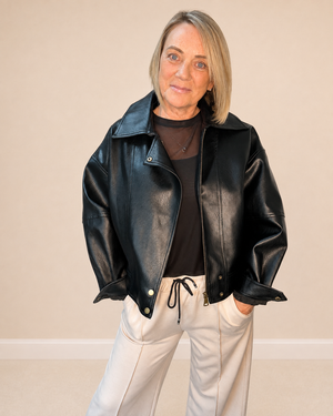Frankie Faux Leather Jacket Black