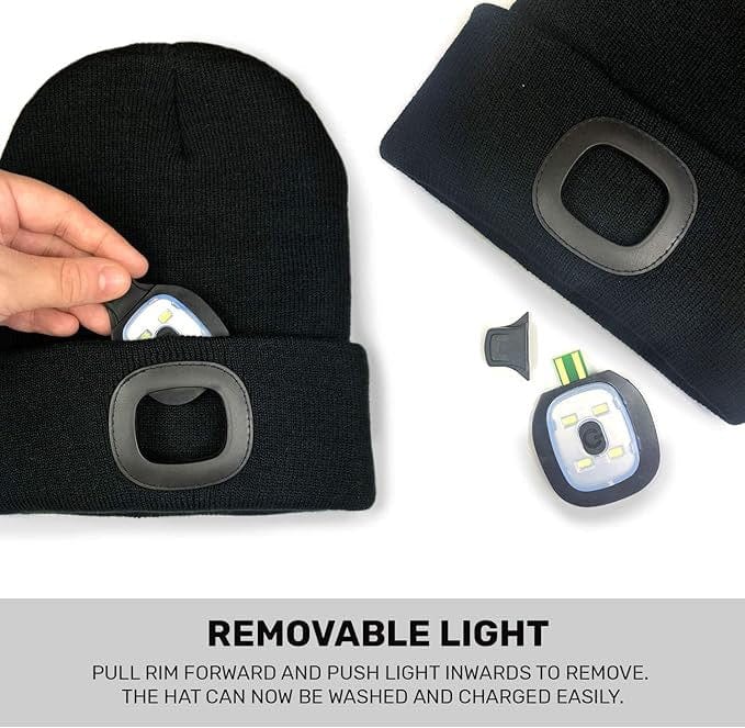 LED Lighted Beanie Hat ( 3 Colours)Dog Walking, Night Jogging  etc - Susie's Boutique