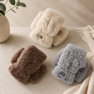 Teddy Fingerless Gloves – Mocha