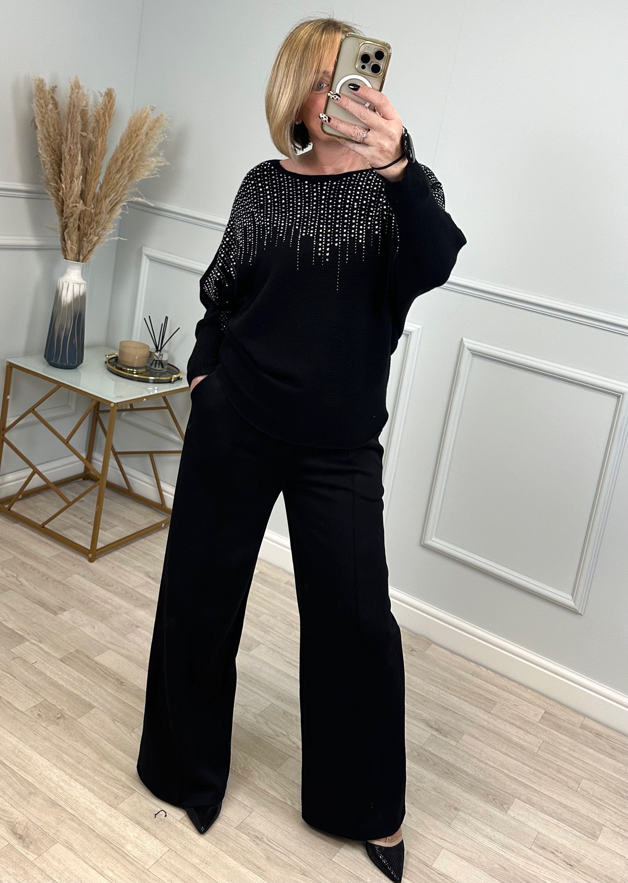 Twinkle Burst Sequin Jumper 8-16 Black