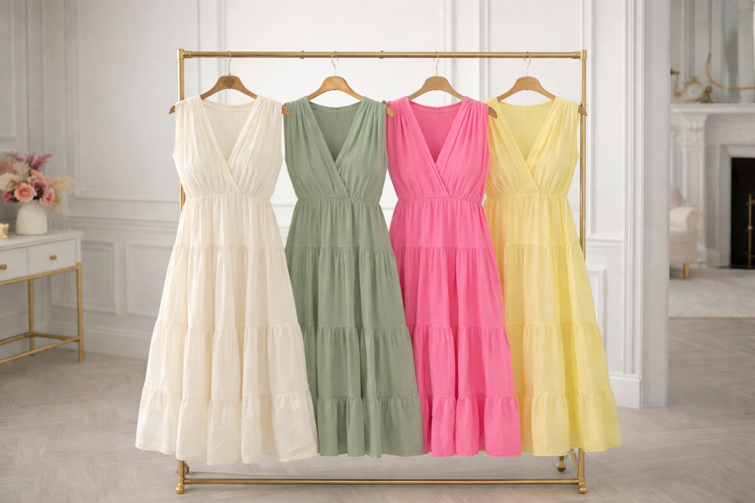 Calla Tiered Cotton Midi Dress 8–18 No Returns on Sale Items