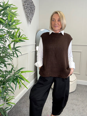 🇬🇧 Evie Knit Tank Top Chocolate 🇬🇧