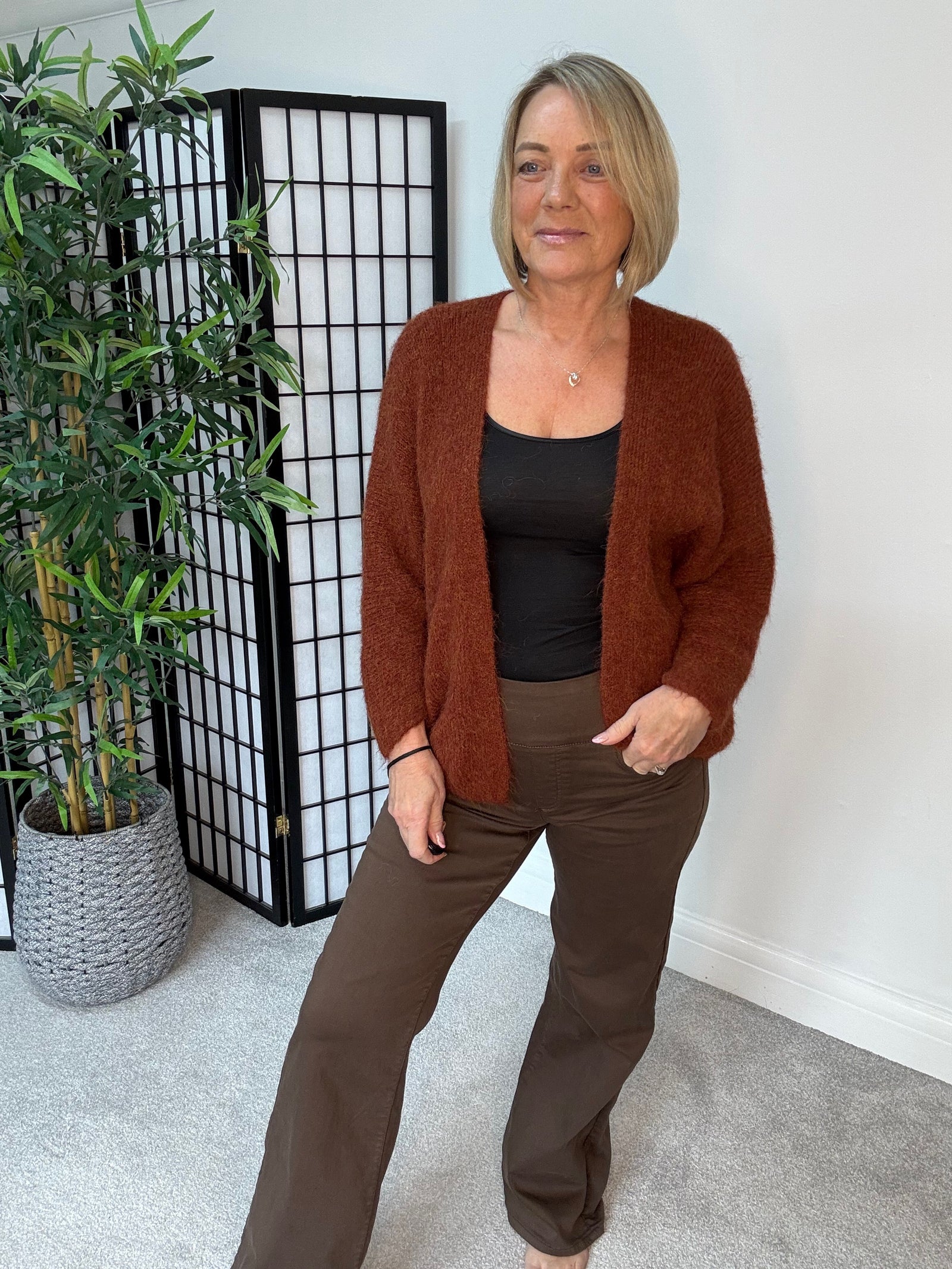 Freya Open Cardigan – Autumn Spice
