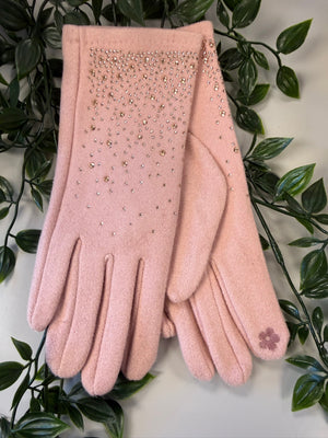 Diamante Detail Gloves ( 4 Colours)