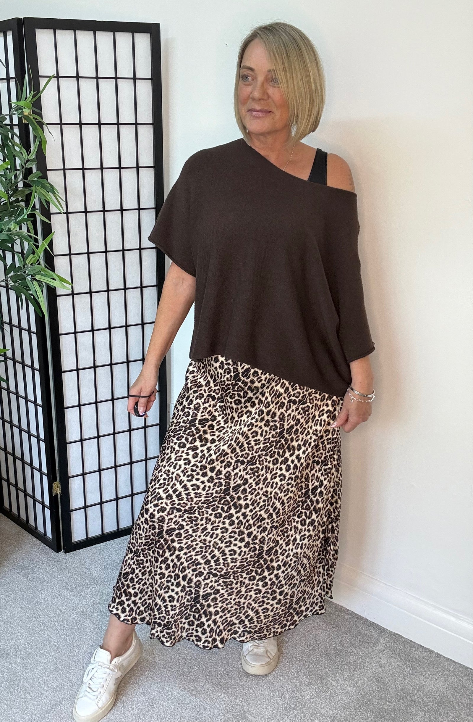 Avery Leopard Satin Skirt 8-16