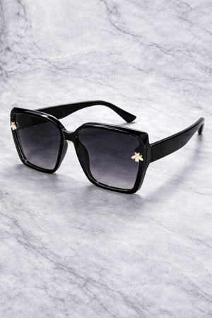 Oversized Square Front  Bee Detail Sunglasses