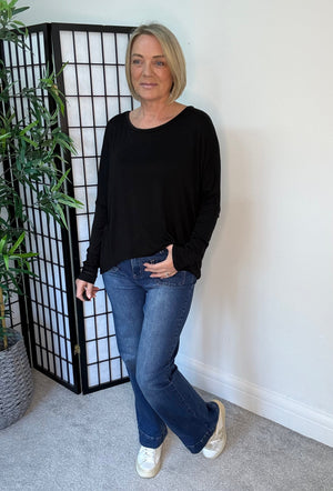 Hallie Scoop Hem Sleeved Top 8-20 more colours