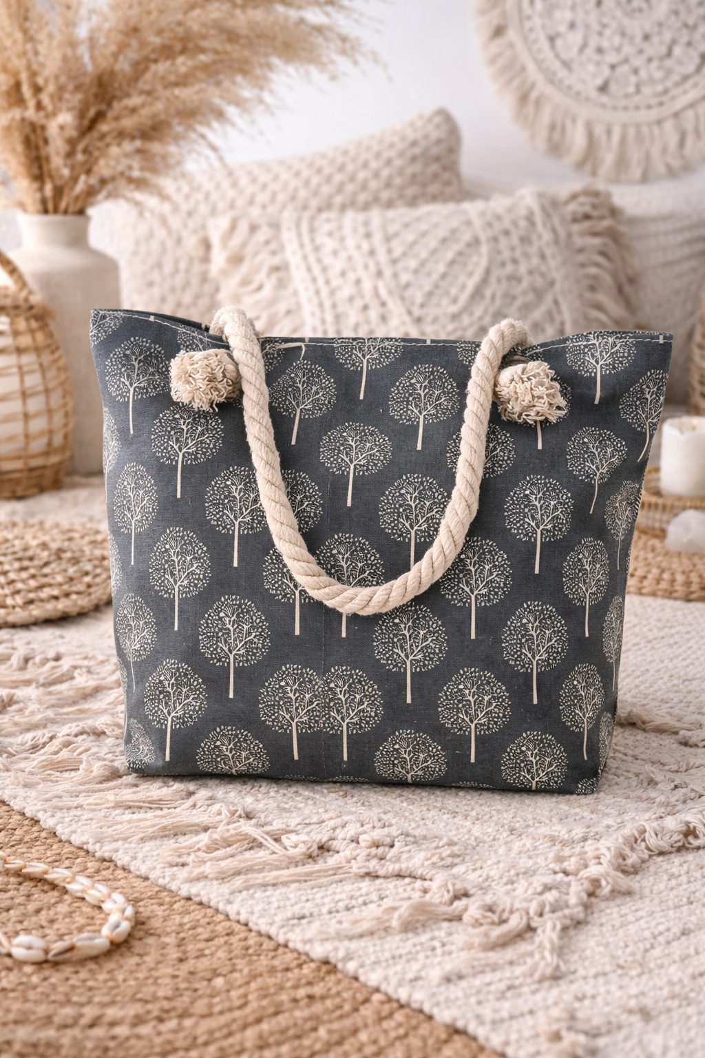 Tree of Life Canvas Tote Bag Slate