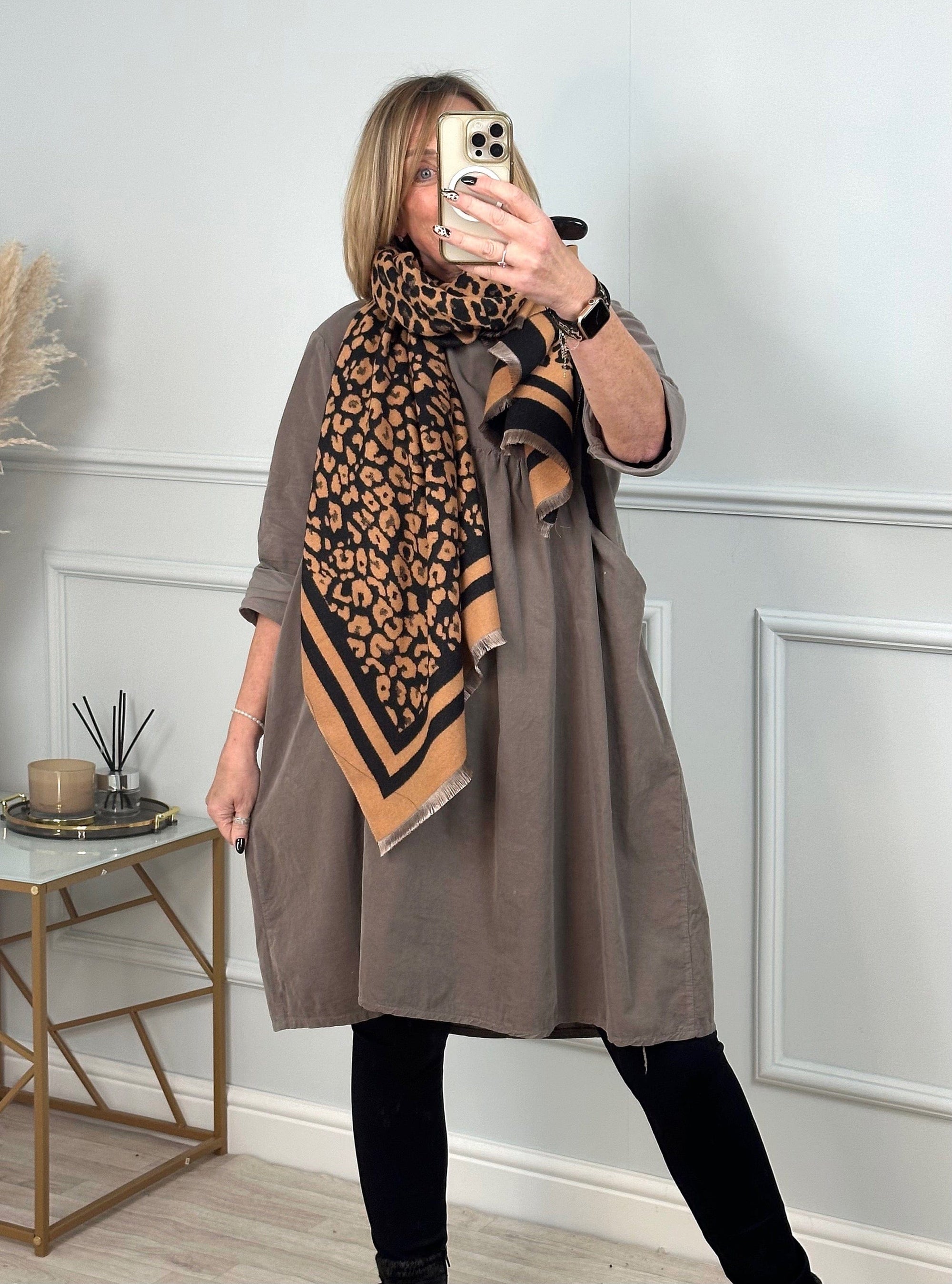 Cashmere mix Leopard Reversible Scarf (5 Colours) - Susie's Boutique