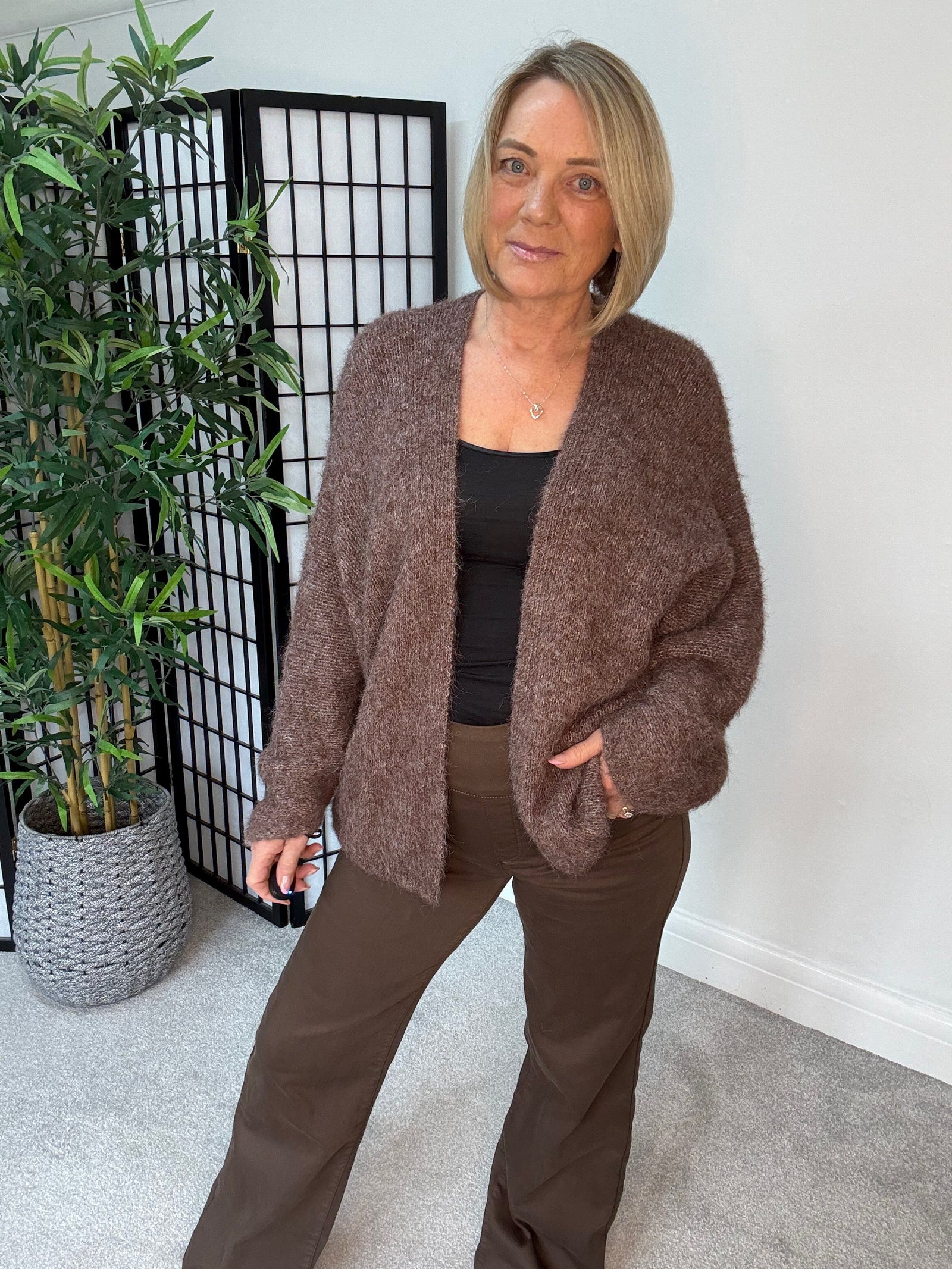 Freya Open Cardigan – Chocolate