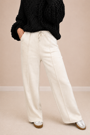 Alexandria Wide Straight Leg Trousers 8-18 Sand