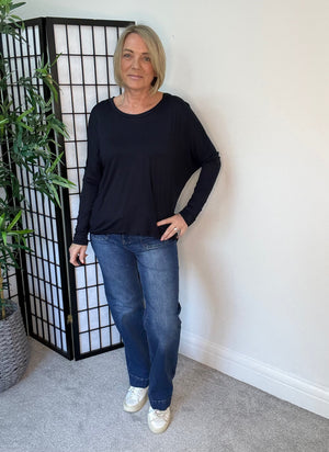 Hallie Scoop Hem Sleeved Top 8-20 more colours