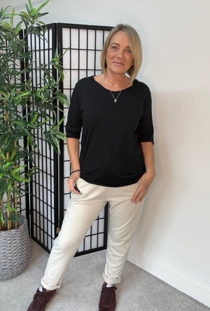 Elisa Essential Plain T-shirt 8-16 Black