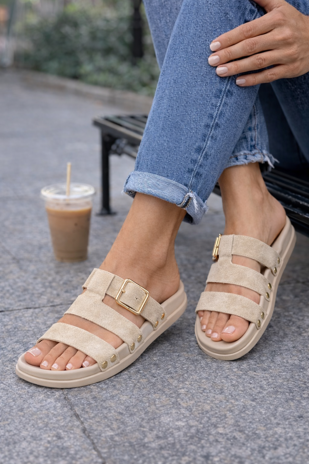 Dana Gladiator Triple Strap Buckle Sliders