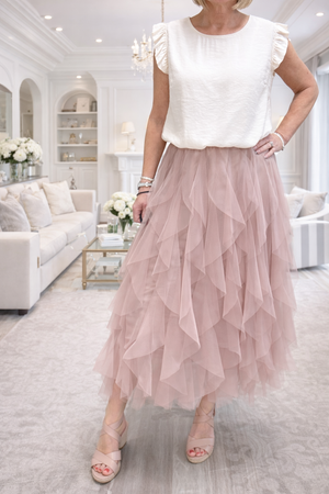 Lori Mesh Tulle Skirt 8-18 Pink
