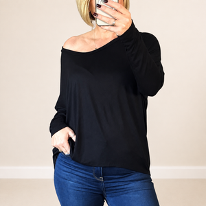 Hallie Scoop Hem Sleeved Top 8-20 more colours