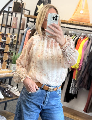 Eliza Floral Sheer Blouse 8-16