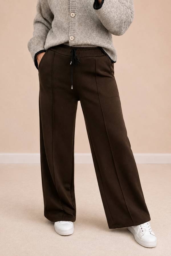 Alexandria Wide Straight Leg Trousers 8-18 Chocolate