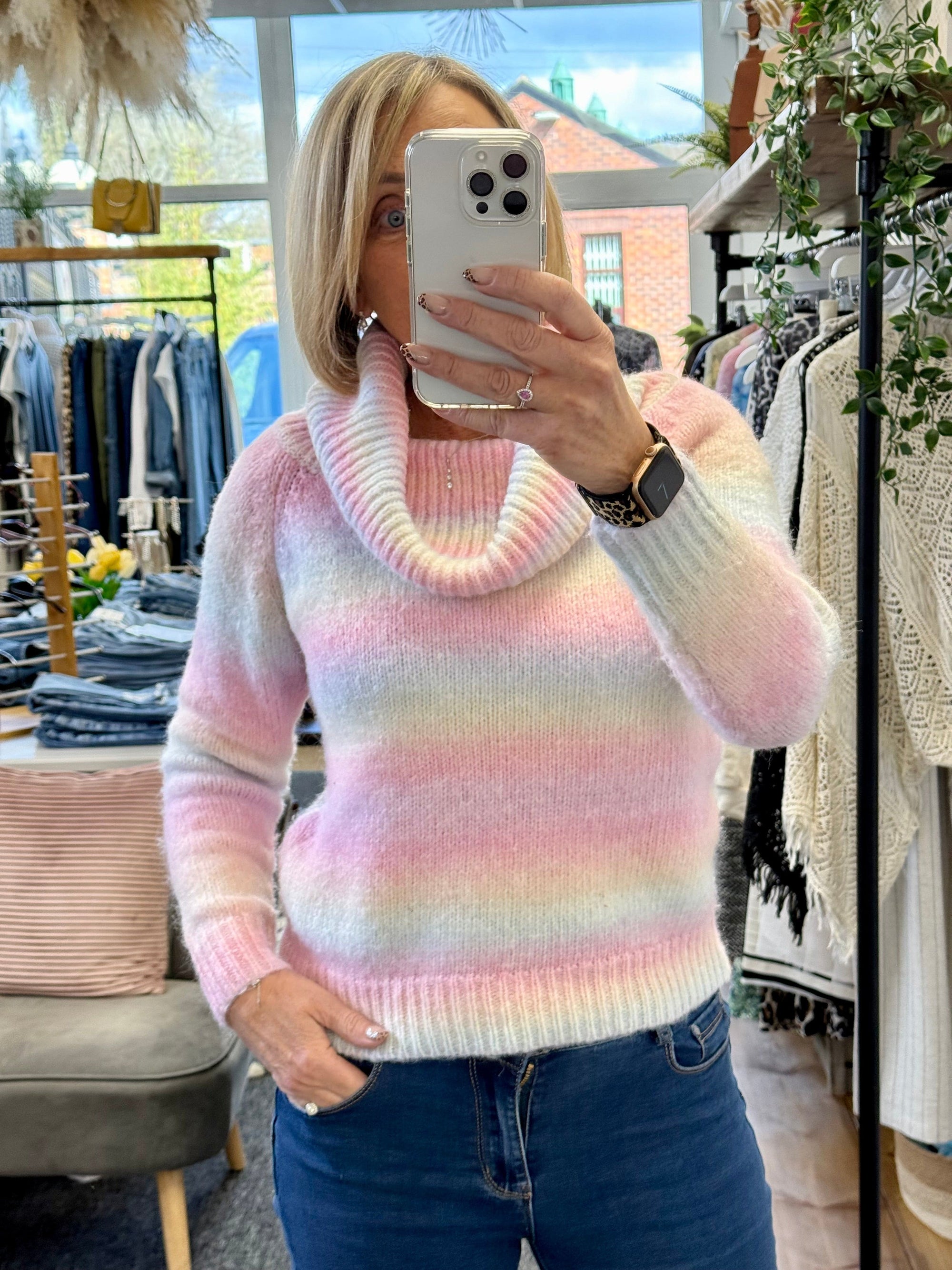 Bella Rainbow Knit Off-Shoulder Sweater 8-16 - Susie's Boutique
