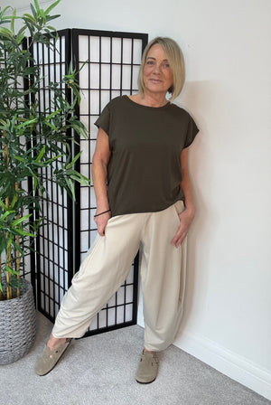 Georgia Barrel Cocoon Trousers / Joggers 8-20 Sand