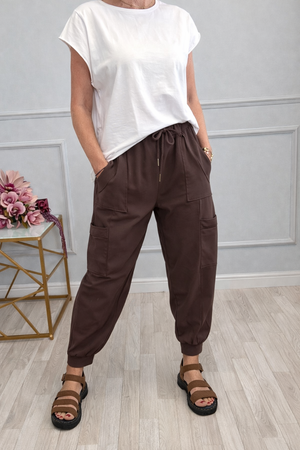 Tanya Cargo Joggers 8-16 Chocolate