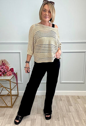 Callie Wide-Leg Jeans – High-Waisted, Relaxed Fit (Sizes 10-20) Black