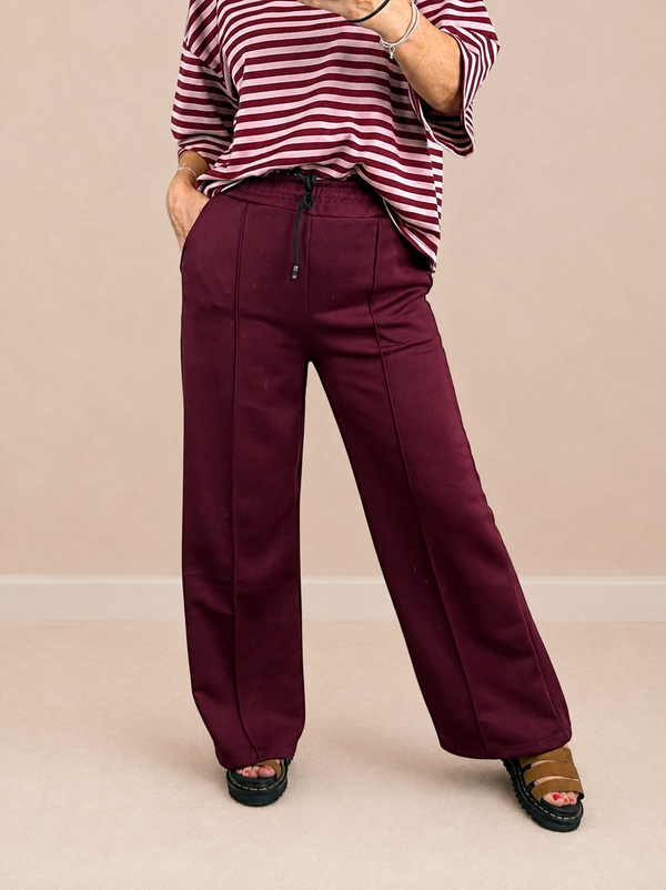Alexandria Wide Straight Leg Trousers 8-18 Wine