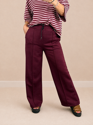 Alexandria Wide Straight Leg Trousers 8-18 Wine
