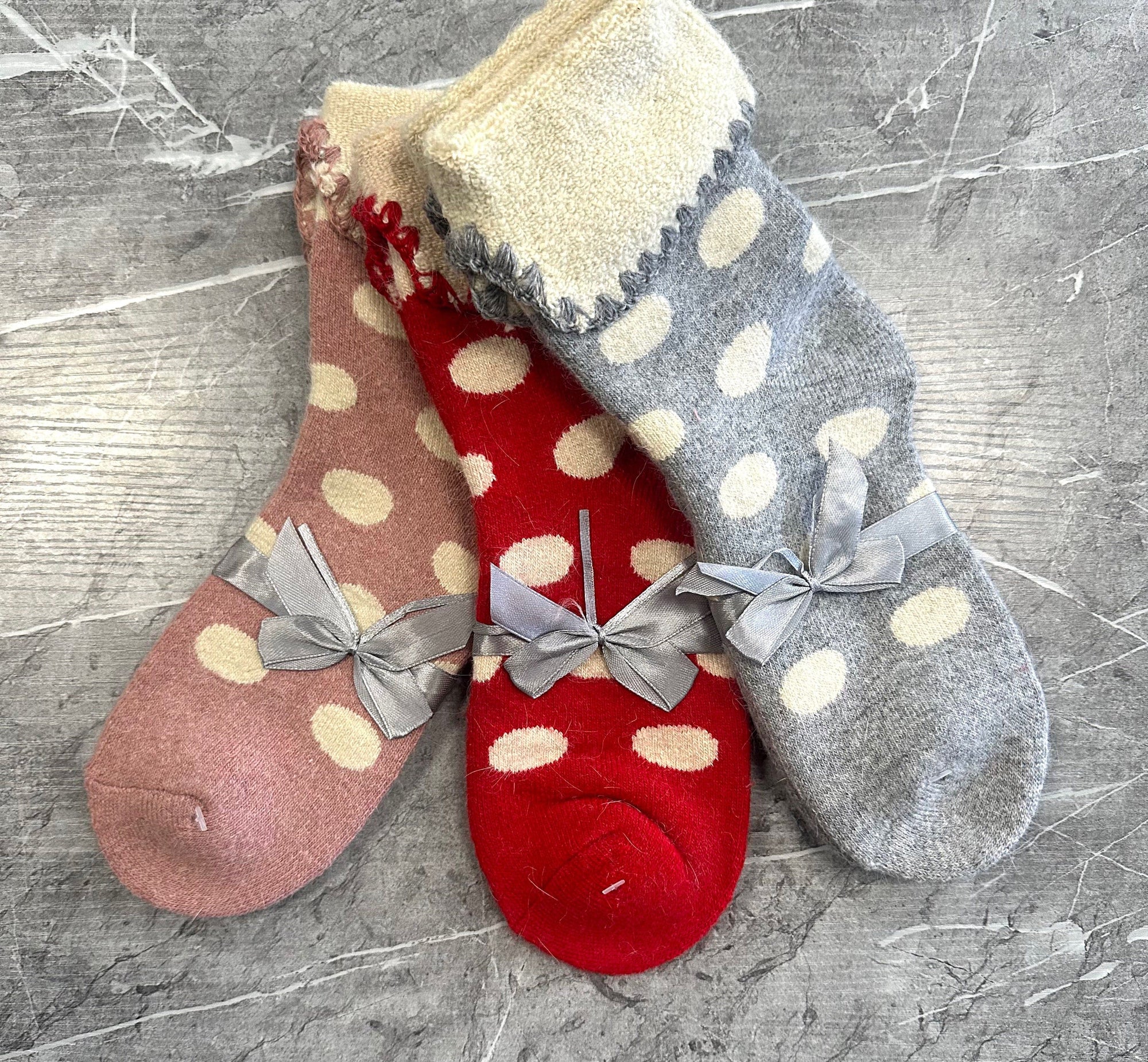 Polka Dot Fold Over Bed Socks (3Colours) NO RETURNS ON SALE ITEMS - Susie's Boutique