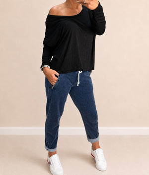Hallie Scoop Hem Sleeved Top 8-20 more colours