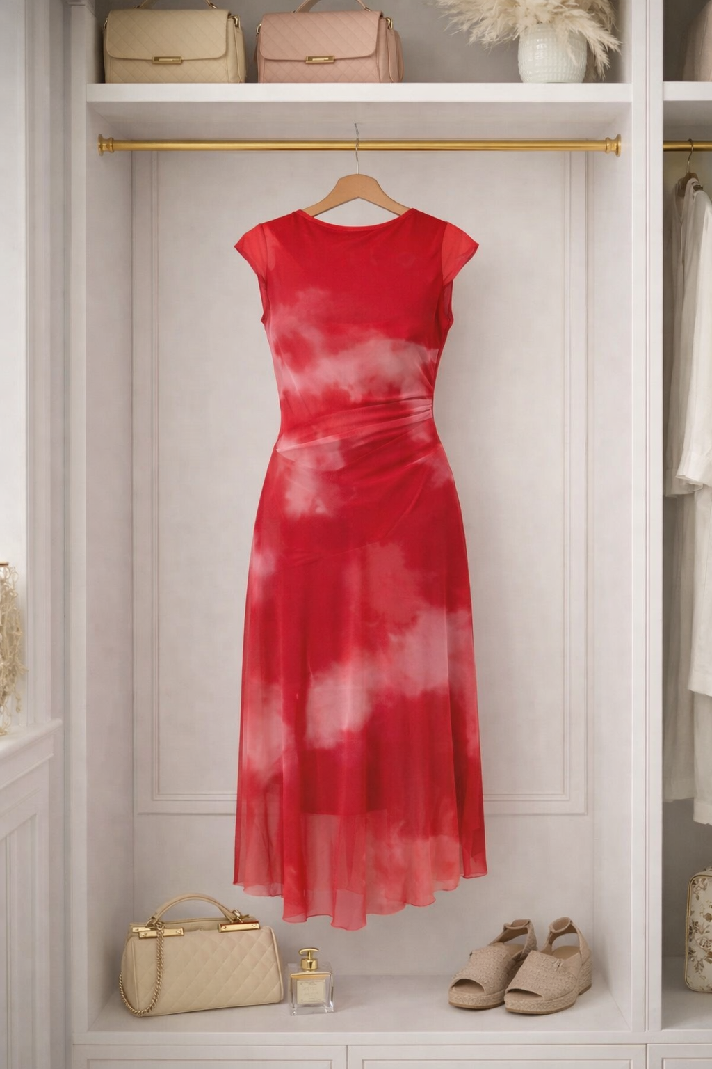 Celeste Cloud Mesh Midi Dress 8–14 No Returns on Sale Items