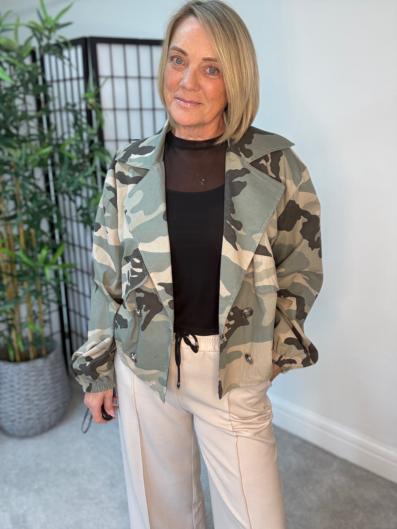 Sabine Camo Military Jacket 10-18