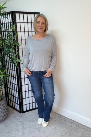 Hallie Scoop Hem Sleeved Top 8-20 more colours