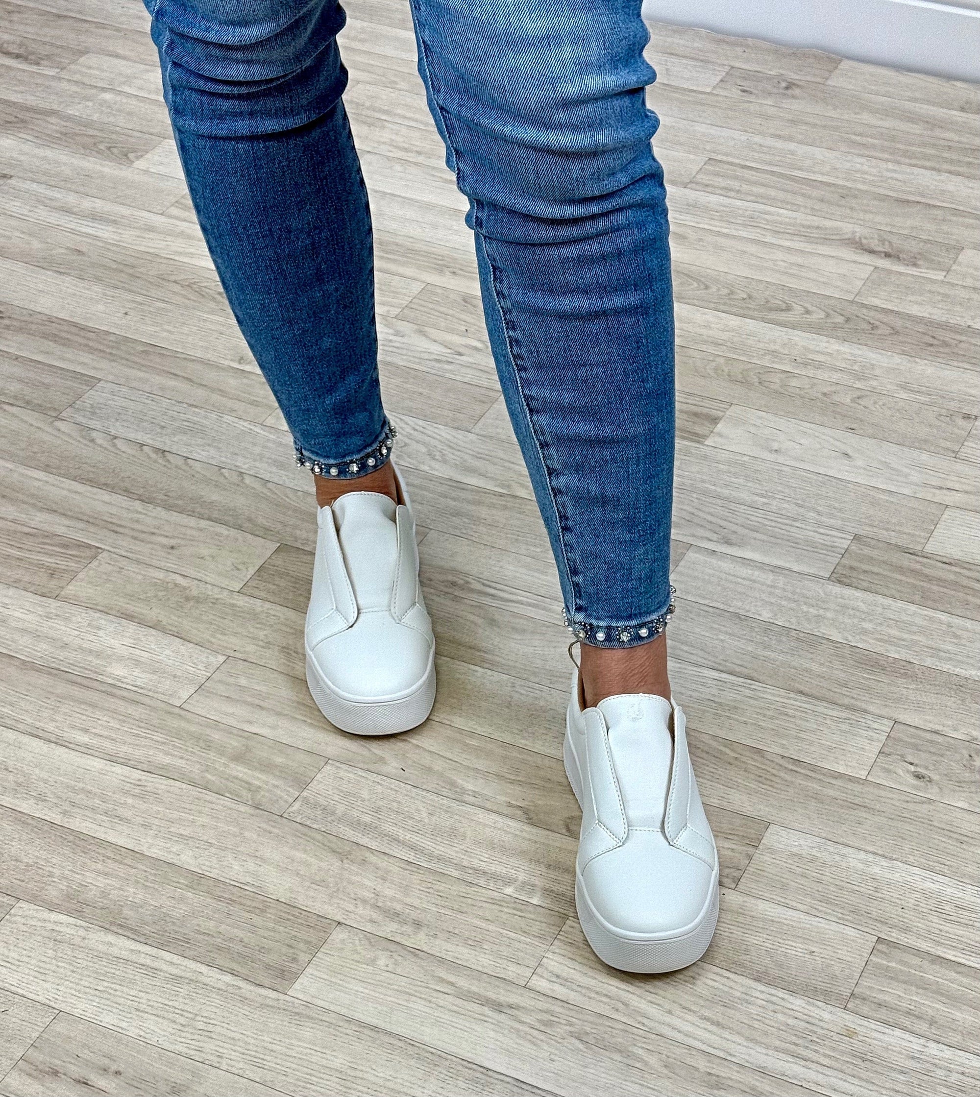 Riva Slip-On Platform Trainers White