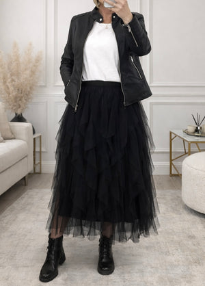 Lori Mesh Tulle Skirt 8-18 Black