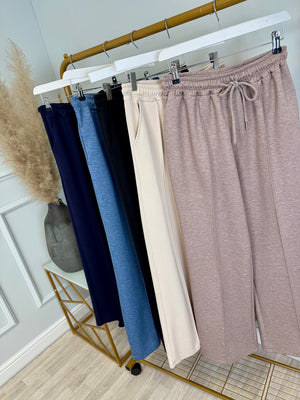Alexandria Wide Straight Leg Trousers 8-18 Denim Blue - Susie's Boutique