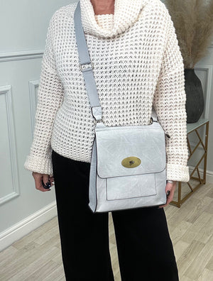 Large Tilly Messenger Crossbody Bag Grey - Susie's Boutique