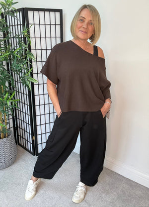 Georgia Barrel Cocoon Trousers / Joggers 8-20 Black