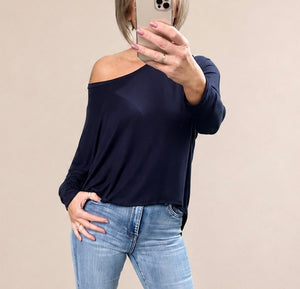 Hallie Scoop Hem Sleeved Top 8-20 more colours