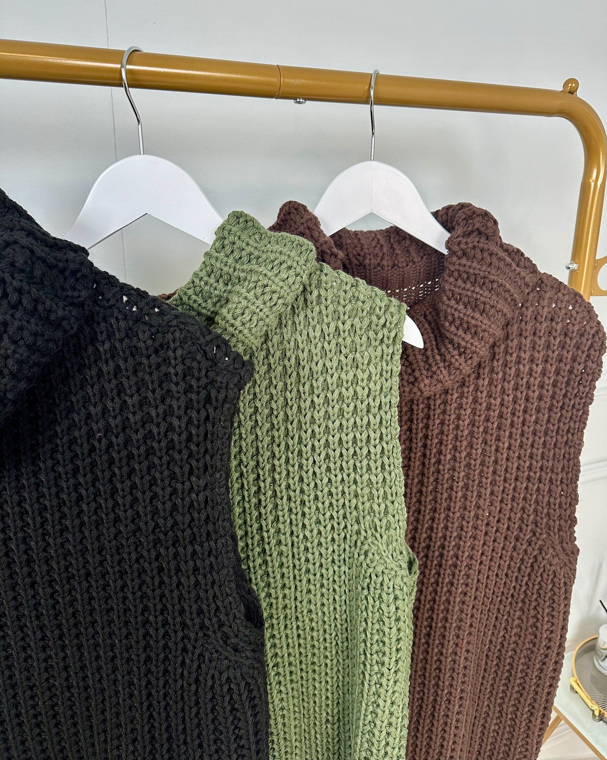 Effie Roll Neck Knitted Vest 10-18 Chocolate - Susie's Boutique