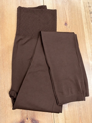 Ultra High Waist Fleece Lined Stretchy Leggings 10-18 Chocolate